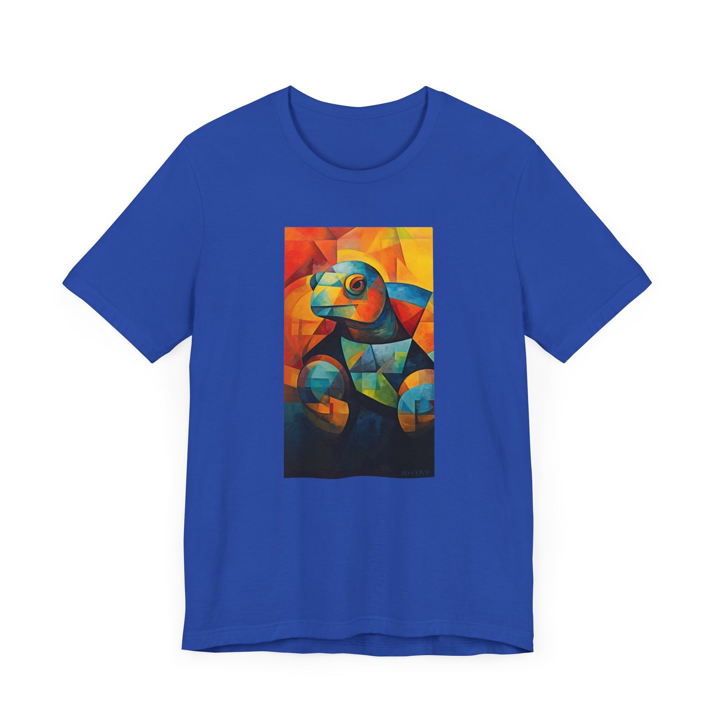 Colorful Cubist Turtle Graphic Tee - Unisex Eco-Friendly Cotton Shirt by JD Cove