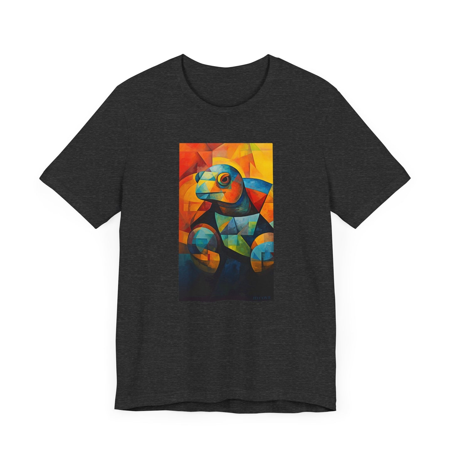 Colorful Cubist Turtle Graphic Tee - Unisex Eco-Friendly Cotton Shirt by JD Cove