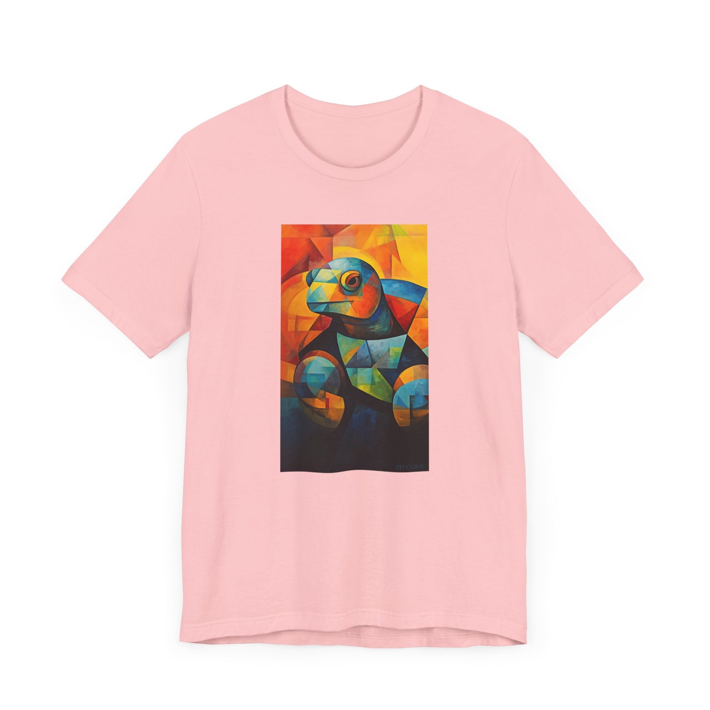 Colorful Cubist Turtle Graphic Tee - Unisex Eco-Friendly Cotton Shirt by JD Cove
