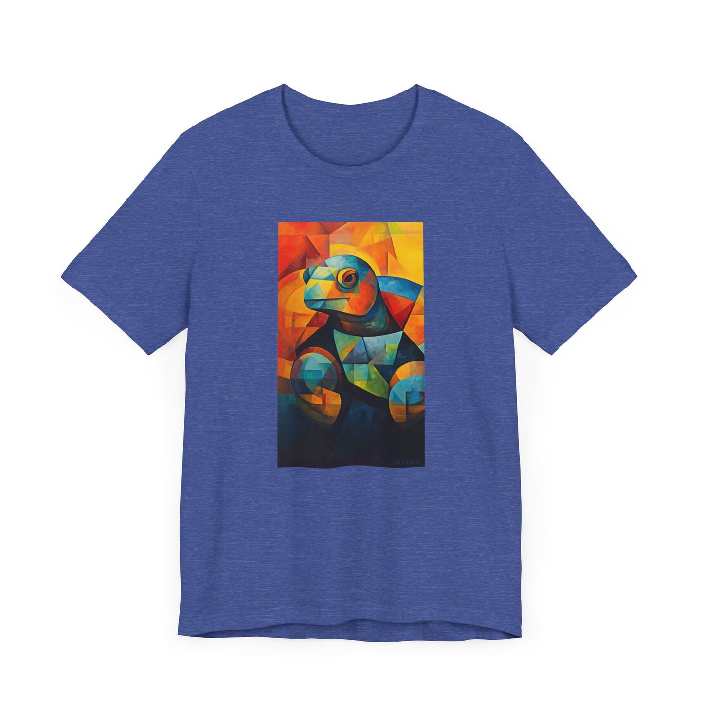 Colorful Cubist Turtle Graphic Tee - Unisex Eco-Friendly Cotton Shirt by JD Cove