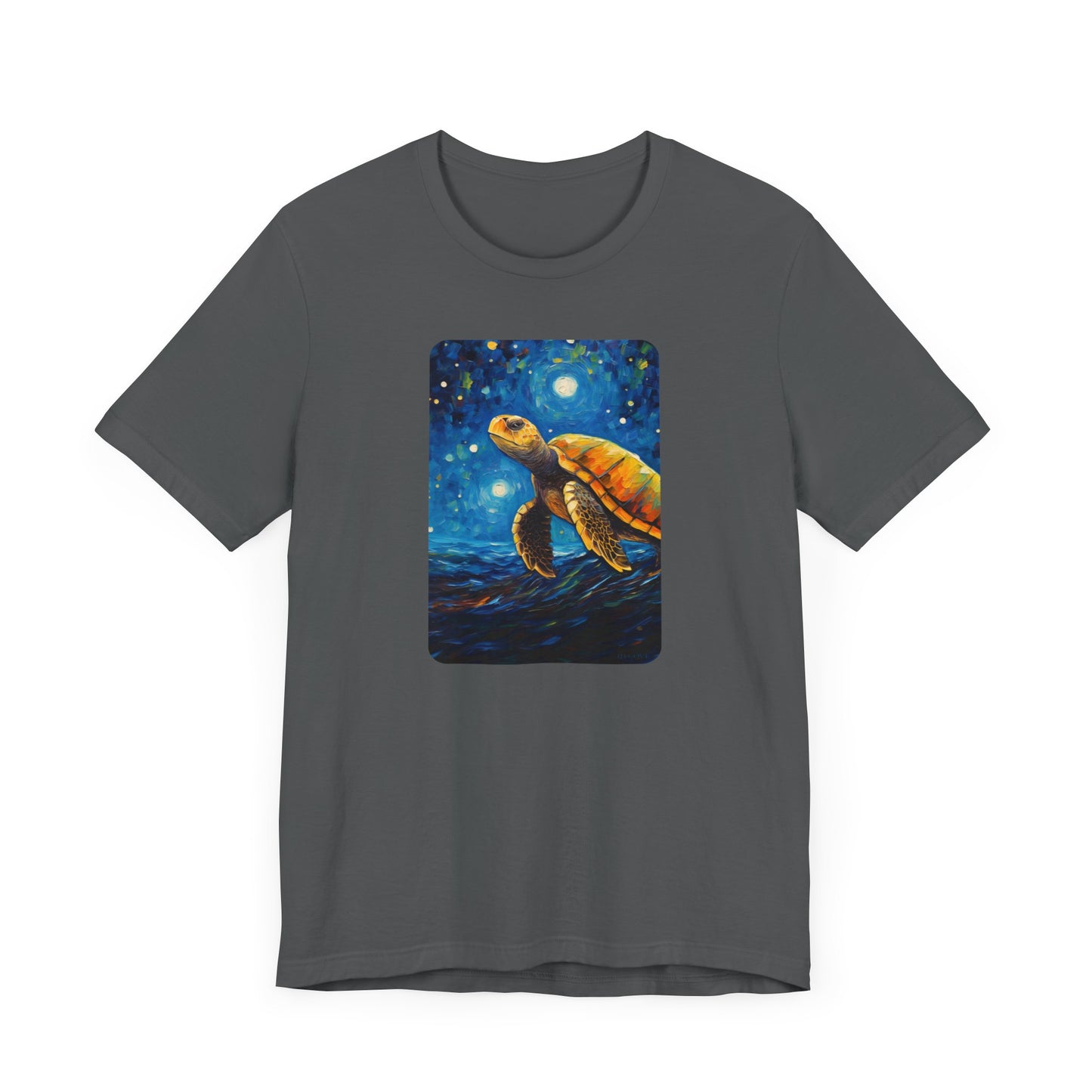 Night Moon Turtle Graphic Tee - Unisex Eco-Friendly Cotton Shirt by JD Cove