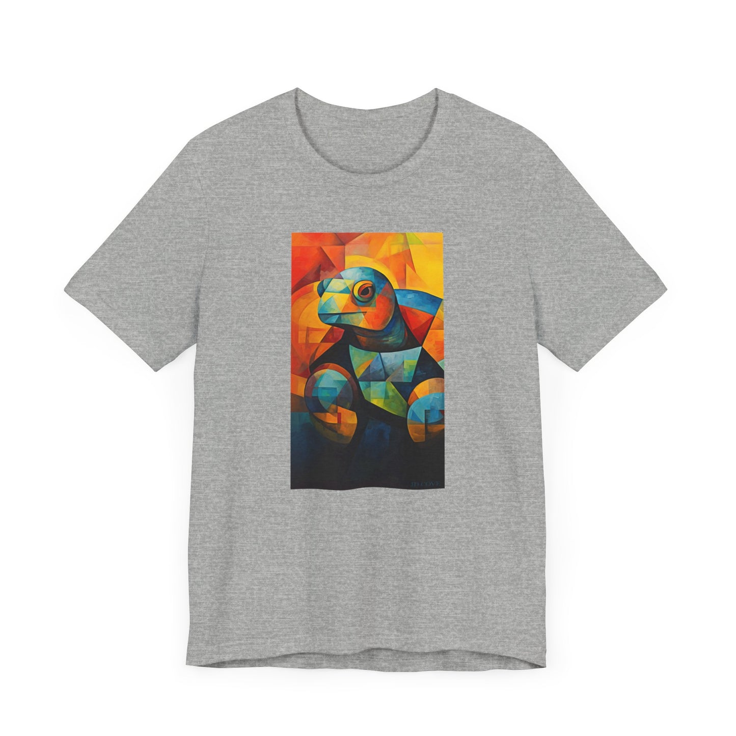 Colorful Cubist Turtle Graphic Tee - Unisex Eco-Friendly Cotton Shirt by JD Cove