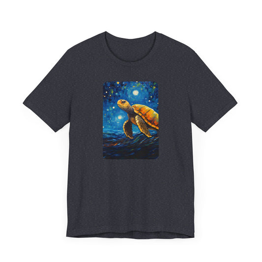 Night Moon Turtle Graphic Tee - Unisex Eco-Friendly Cotton Shirt by JD Cove